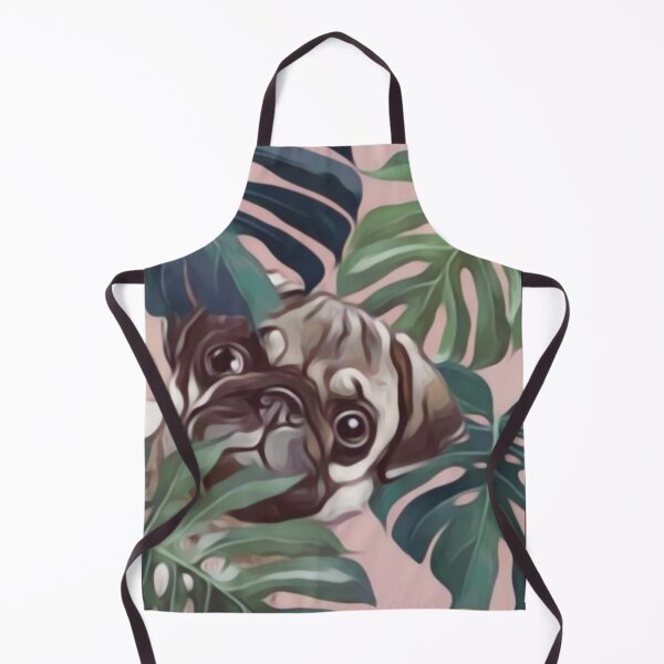 Item preview, cute pug behind tree leaves designed and sold by THISPUGVIBE.
