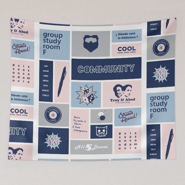 Item preview, community collage gray / blue designed and sold by jennlang.