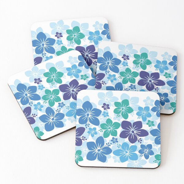 Item preview, Floral pattern in shades of blue designed and sold by crazycollective.
