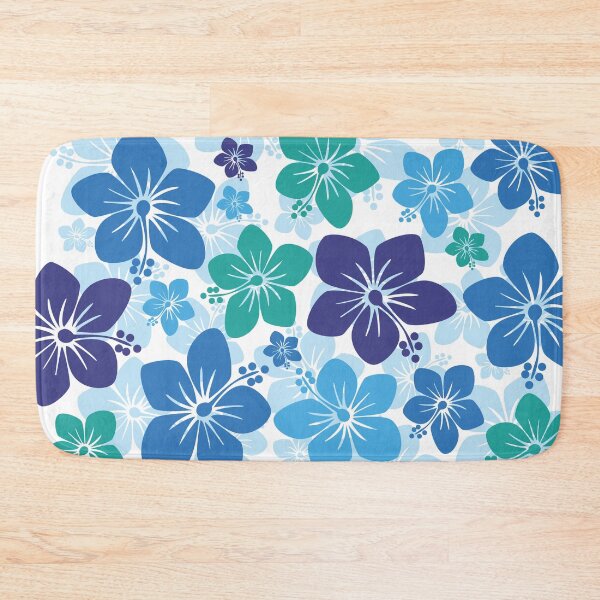 Item preview, Floral pattern in shades of blue designed and sold by crazycollective.