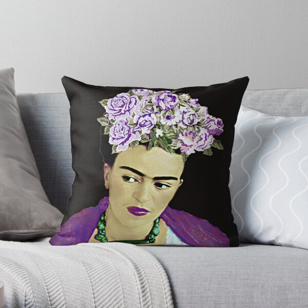 Frida Kahlo decorative throw pillow, decorative cushion. Viva la vida!  Cover and Insert. - AmigoBilingue