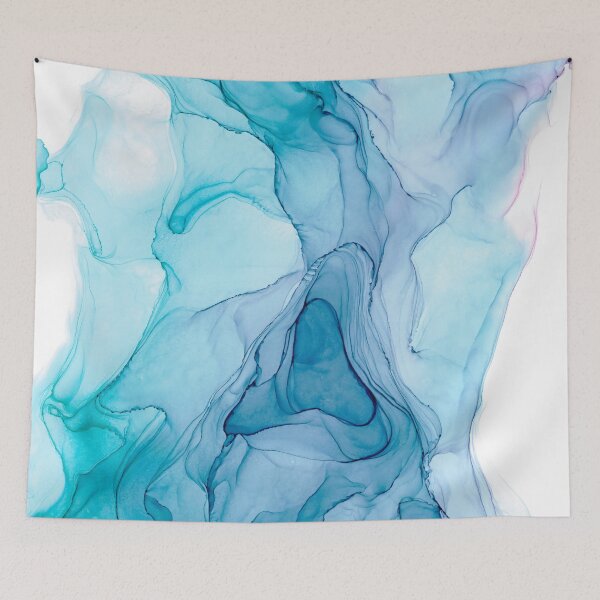 Item preview, Blue and Purple Abstract 31721 Modern Alcohol Ink Painting by Herzart fluid art designed and sold by herzart.
