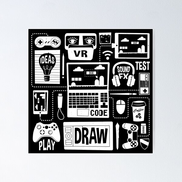 Artikel-Vorschau von Es ist eine Game Dev World, designt und verkauft von Graphics by Hand.