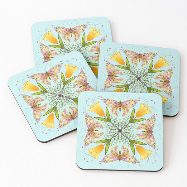 Item preview, Colorful Vibrant Butterfly and Tulip Mandala designed and sold by Bonnie Shaw.