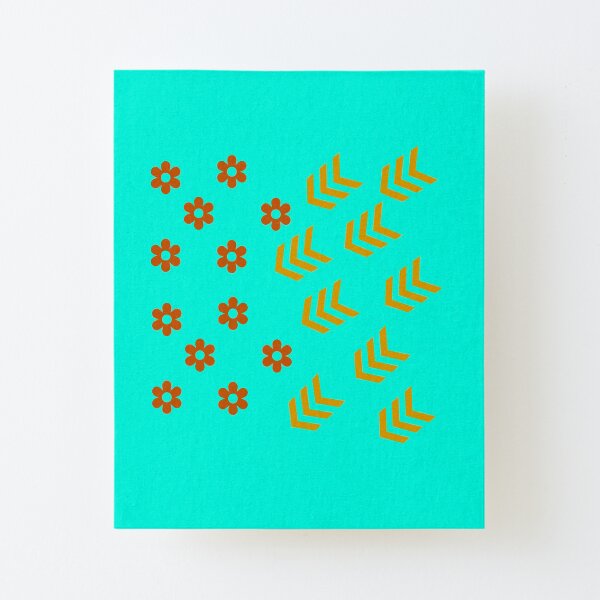 Flowers and stripes Canvas Mounted Print