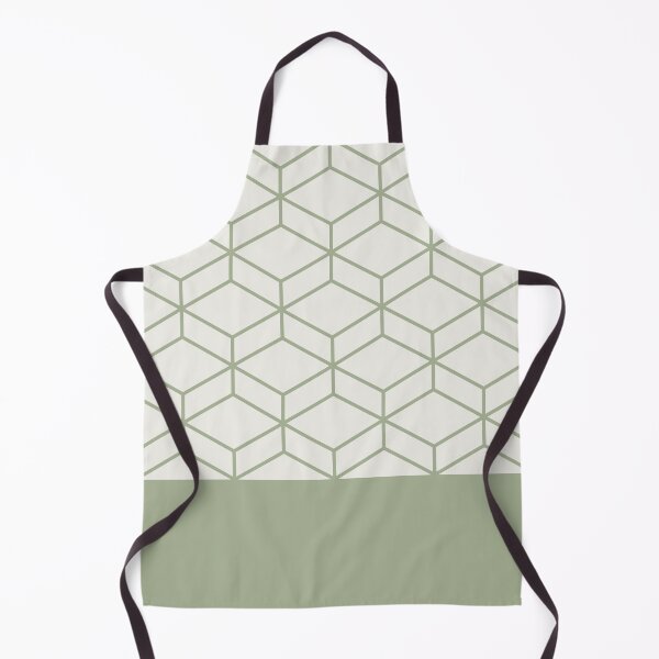 Item preview, Geometric Honeycomb Lattice Cuff Pattern in Sage Green and Nearly White designed and sold by kierkegaard.