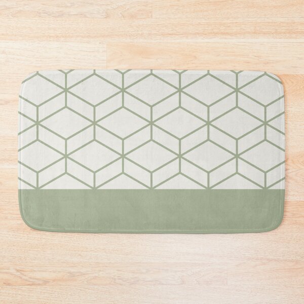 Item preview, Geometric Honeycomb Lattice Cuff Pattern in Sage Green and Nearly White designed and sold by kierkegaard.