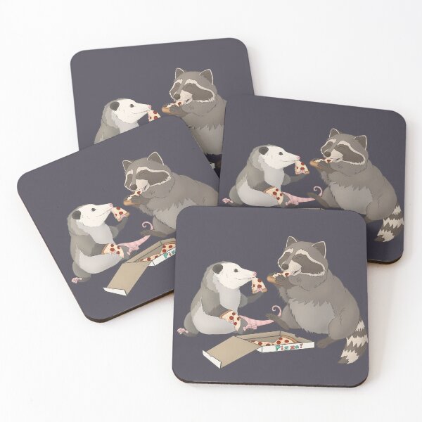 Item preview, Possum and Raccoon eating pizza designed and sold by Mehu.