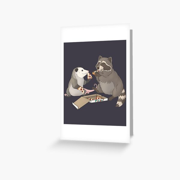 Item preview, Possum and Raccoon eating pizza designed and sold by Mehu.