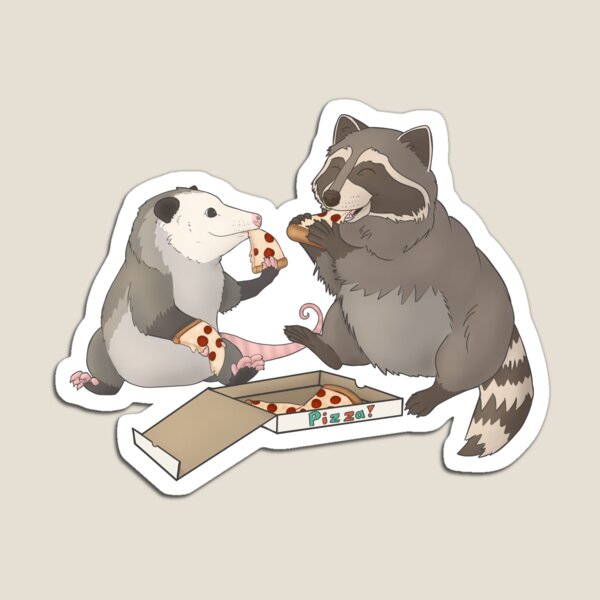 Item preview, Possum and Raccoon eating pizza designed and sold by Mehu.