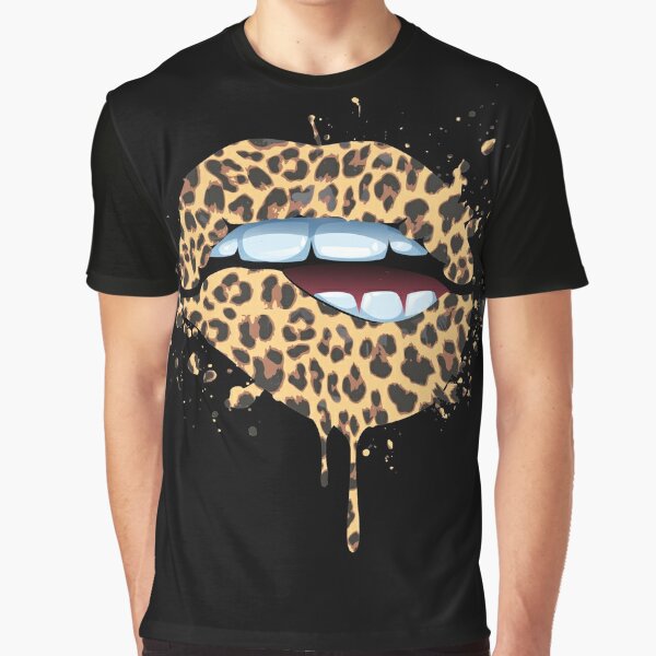 Sexy Cool Cheetah Print Lips Leopard Print Biting Lip Essential T-Shirt  for Sale by 1stAmendMerch