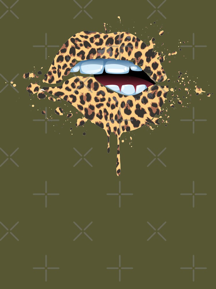 Sexy Cool Cheetah Print Lips Leopard Print Biting Lip Essential T-Shirt  for Sale by 1stAmendMerch