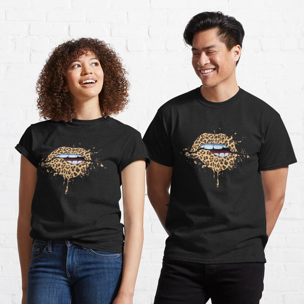 MakingShirtHappen Leopard Print Biting Lips T Shirt | Fashion Lover Gift