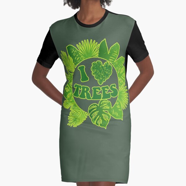 I Heart Trees. Love Plants. Love Trees. Graphic T-Shirt Dress