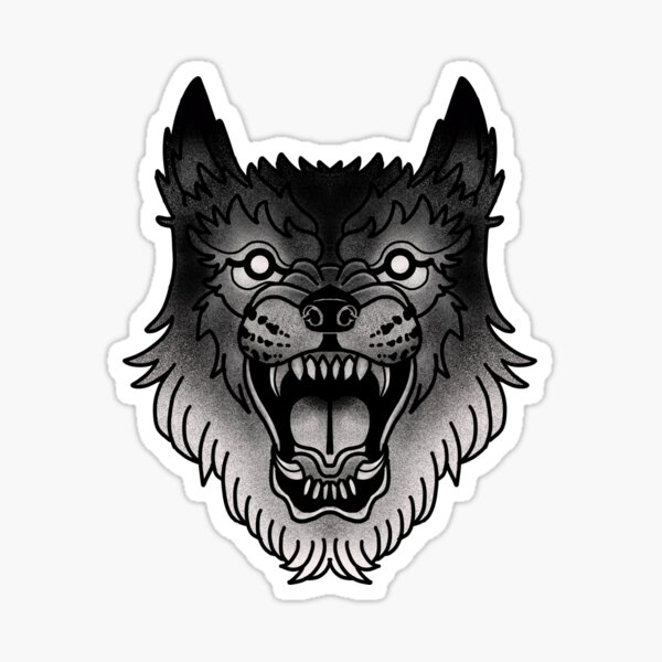 " Angry Wolf" Sticker for Sale by crystaltotem Redbubble