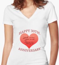 30th. Anniversary Women's Fitted V-Neck T-Shirt
