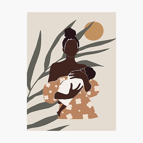 Black Mom and Child Photographic Print
