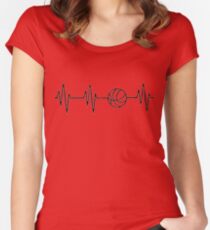 basketball heart beat Women's Fitted Scoop T-Shirt
