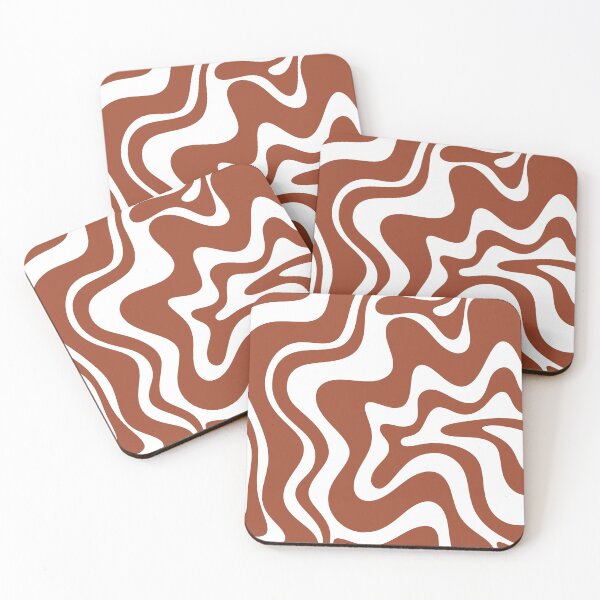 Item preview, Retro Liquid Swirl Abstract Pattern in Rust Earth and White designed and sold by kierkegaard.