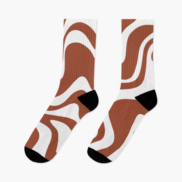 Item preview, Retro Liquid Swirl Abstract Pattern in Rust Earth and White designed and sold by kierkegaard.