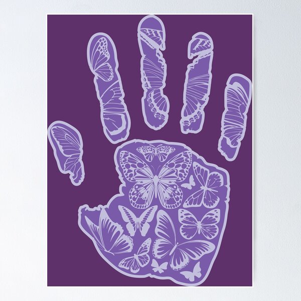 Butterfly Handprint. Purple. Poster