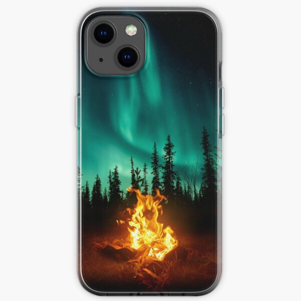 Northern lights campfire phone case iPhone Soft Case