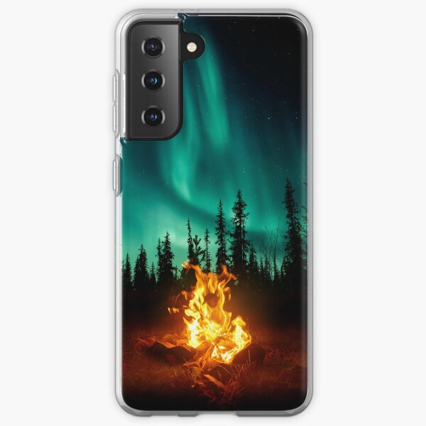 Telefonkoffer für Lagerfeuer am Nordlicht Samsung Galaxy Flexible Hülle