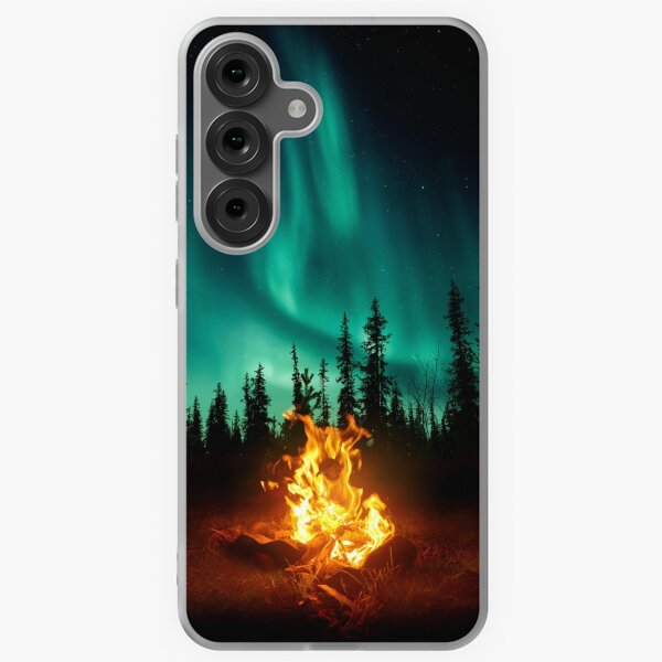 Item preview, Northern lights campfire phone case designed and sold by LosersVictory.
