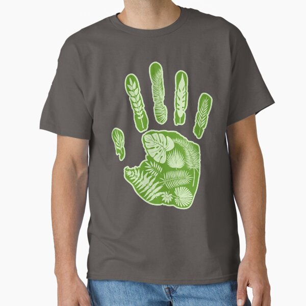 Leafy Handprint. Green. Classic T-Shirt