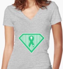 Kidney Disease Superhero Women's Fitted V-Neck T-Shirt
