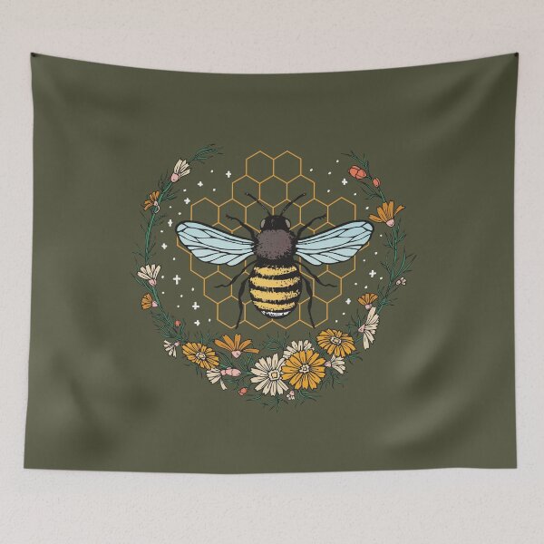 Item preview, Floral Honeycomb Bee Lover Art designed and sold by MrEddie10.