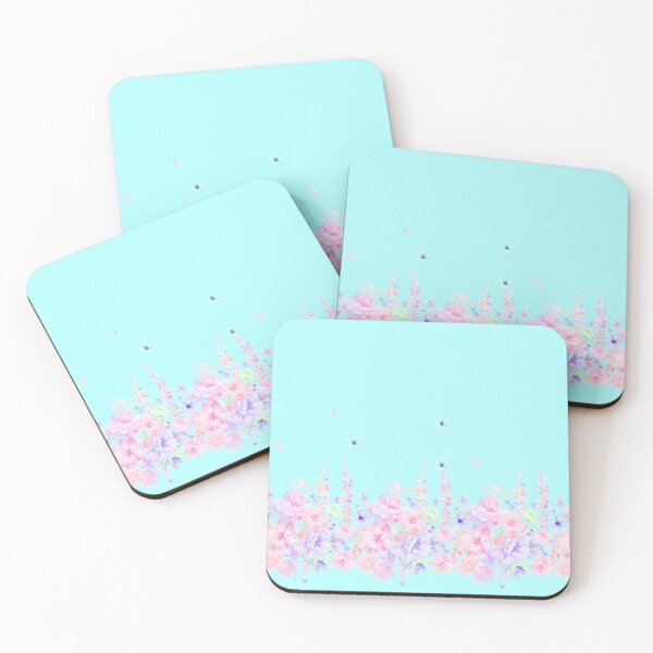 Item preview, Floral Pastel Pattern On Light Blue Background designed and sold by DorothyB.
