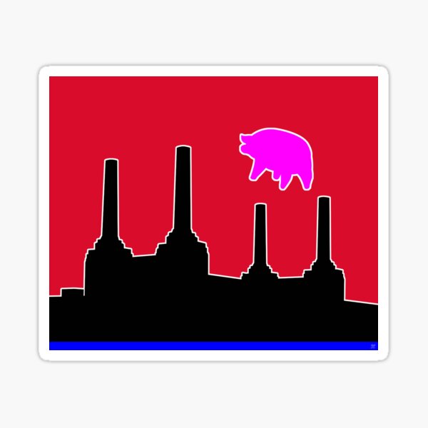 PINK FLOYD FLYING PIG OVER BATTERSEA Sticker