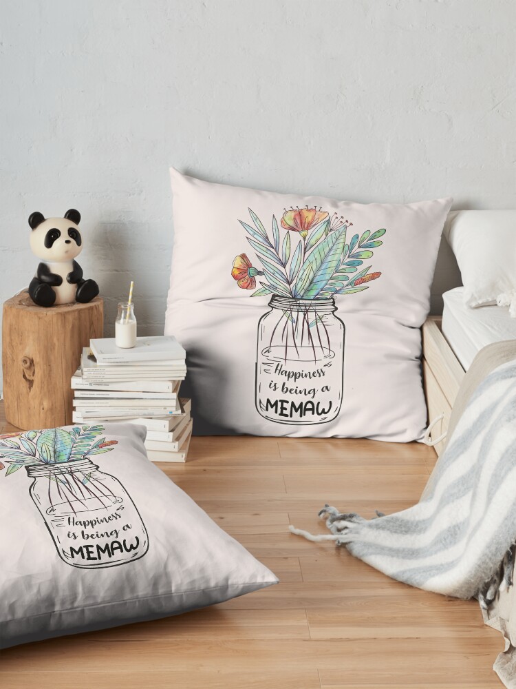 Discover happiness is being a memaw Throw Pillow