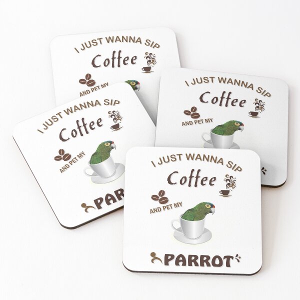 Item preview, i just wanna sip coffee and pet my parrot designed and sold by obscurite.