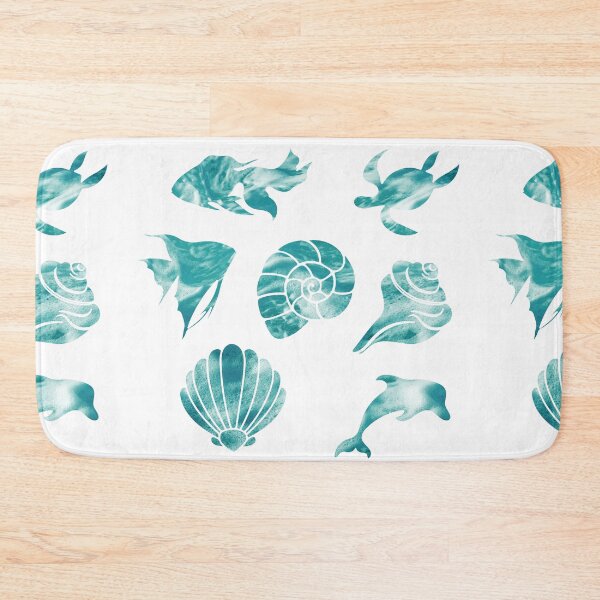 Item preview, Ocean Animals & shells Sticker Pack / Fish, Dolphin, Turtle, Teal Waves Aesthetic Sticker Pack  designed and sold by marina ralston.