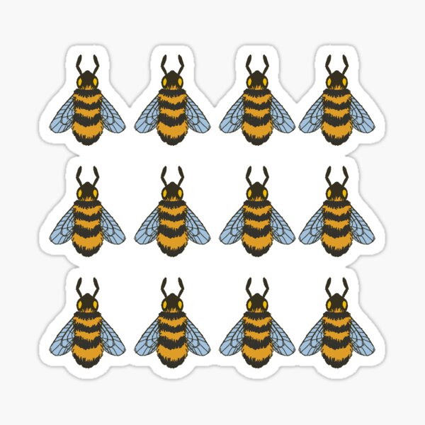 Yellow Bee Stickers Sticker