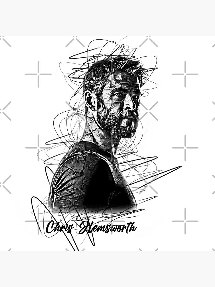 Chris Hemsworth Abstract Sketch Art