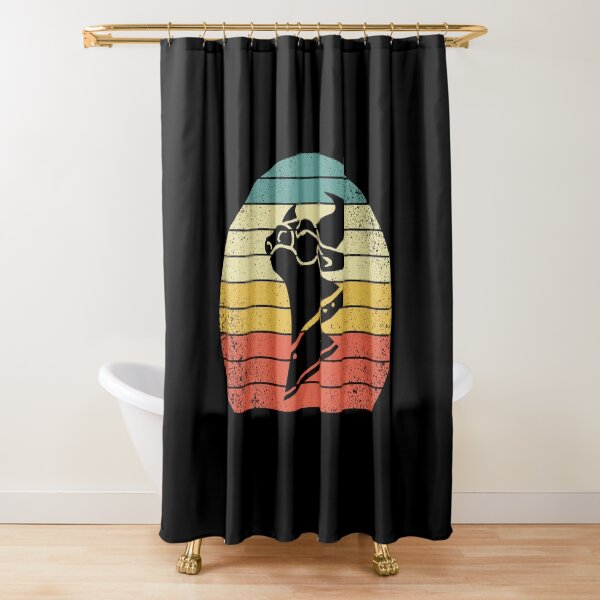 Retro Cow Chop Sunset Shower Curtain