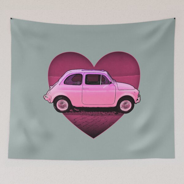 Item preview, Fiat 500 The Neon Pink Fiat 500 Lover designed and sold by Thorntongifts.