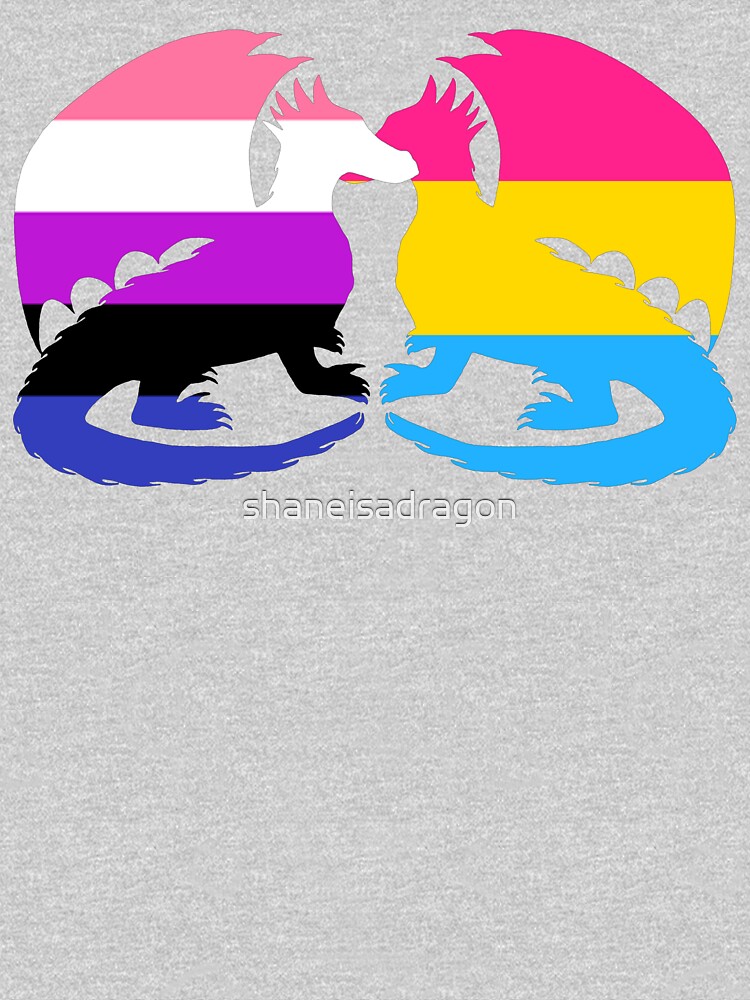 Genderfluid Pansexual Pride Dragons T Shirt By Shaneisadragon Redbubble