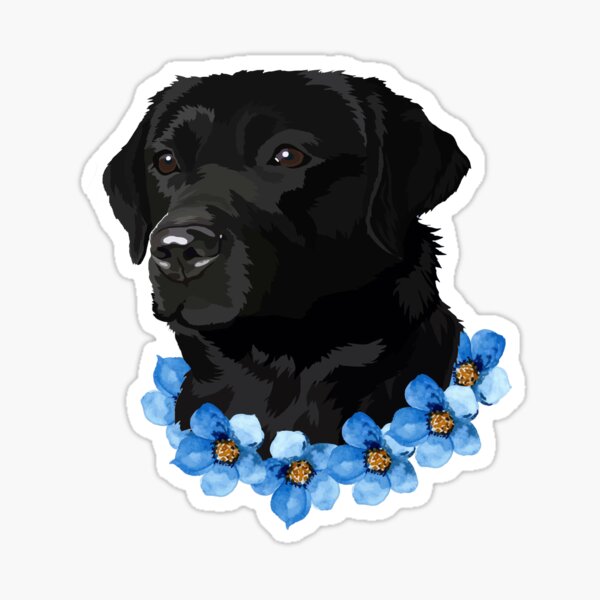 Labrador And Flowers Stickers Redbubble - how to get blue flower in roblox clover online