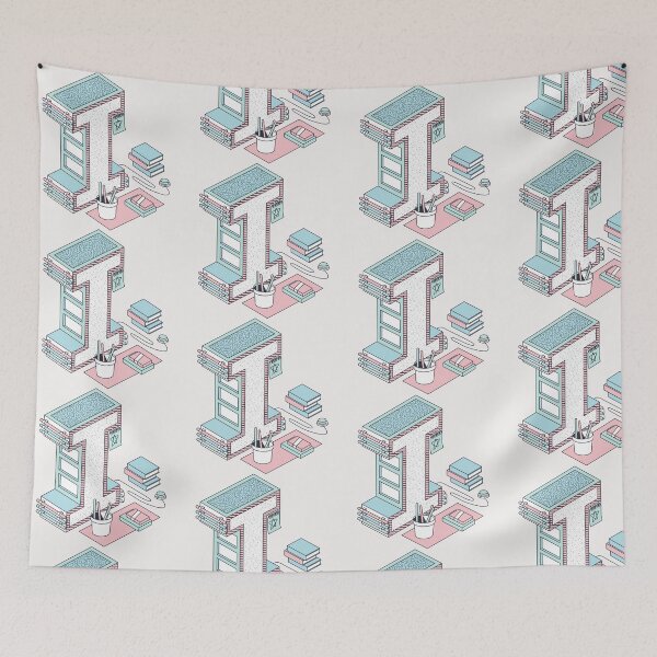 Item preview, Pastel Retro Letter I designed and sold by CynthSky.