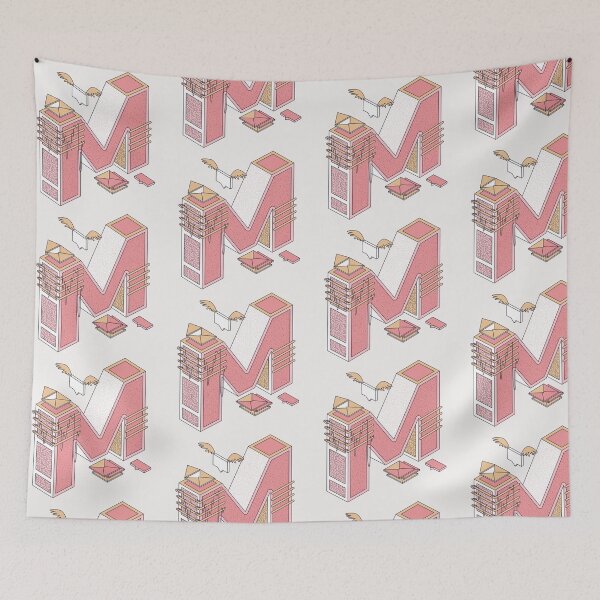Item preview, Pastel Retro Letter M designed and sold by CynthSky.