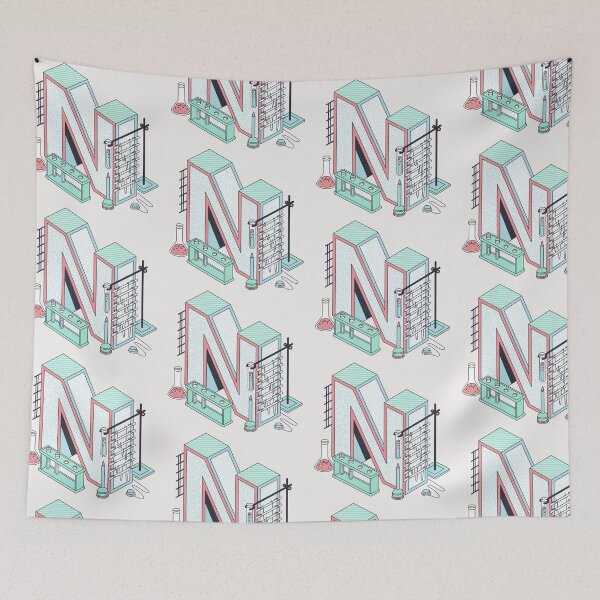 Item preview, Pastel Retro Letter N designed and sold by CynthSky.