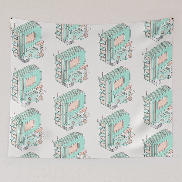 Item preview, Pastel Retro Letter P designed and sold by CynthSky.