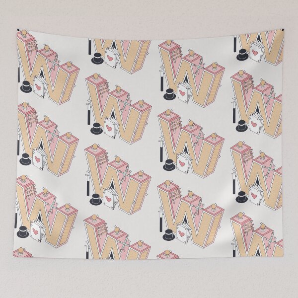 Item preview, Pastel Retro Letter W designed and sold by CynthSky.