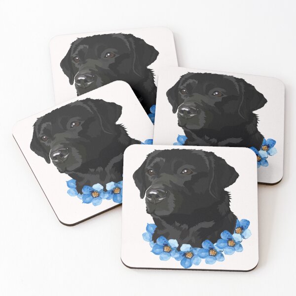 Item preview, Cute Labrador And Blue Flowers designed and sold by virillanissa.