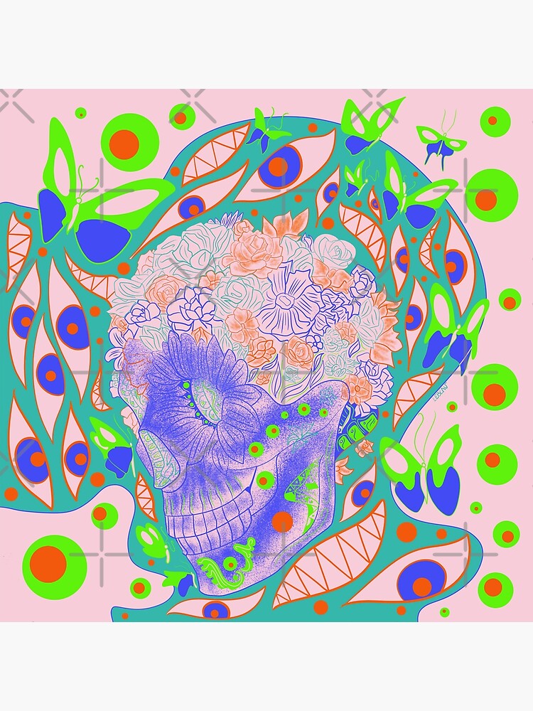 “floral catrina in homunculus butterfly wallpaper ecopop” Photographic