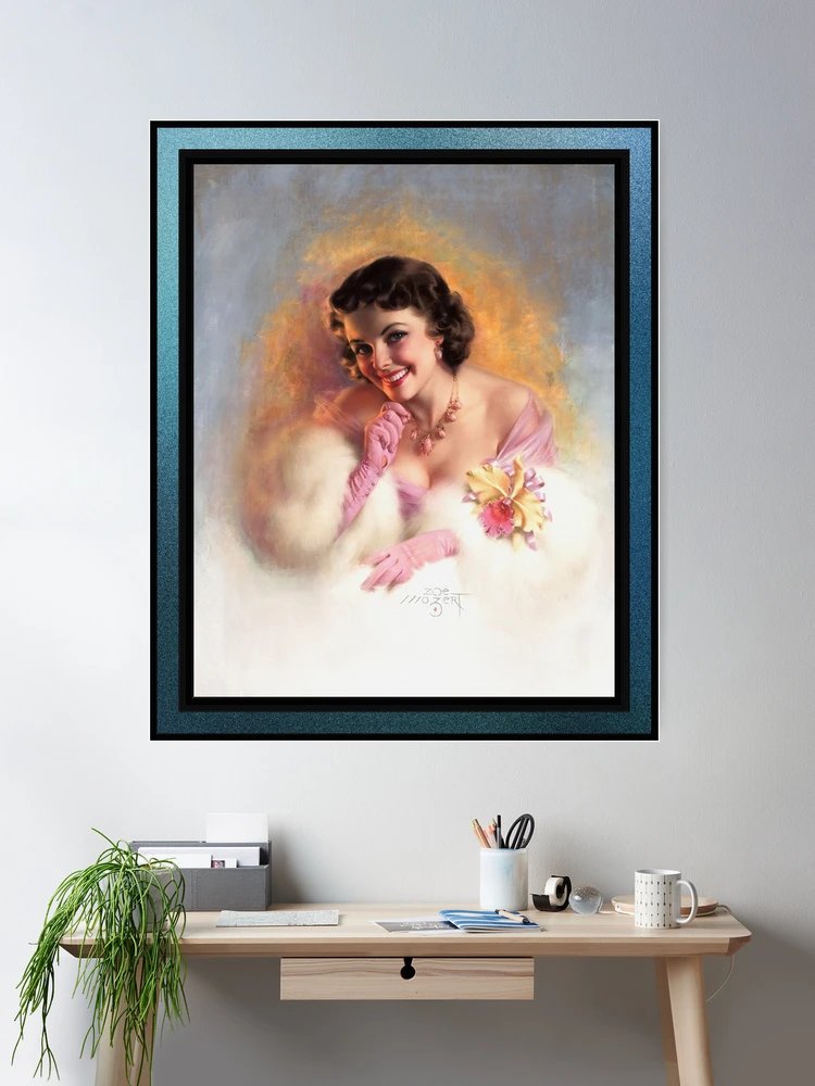 Sophisticated Glamour by Zoe Mozert - Enchanting Beauty 2 Sophisticated Glamour by Zoe Mozert Vintage Pin-Up Girl Art Room Decor Poster Art Print